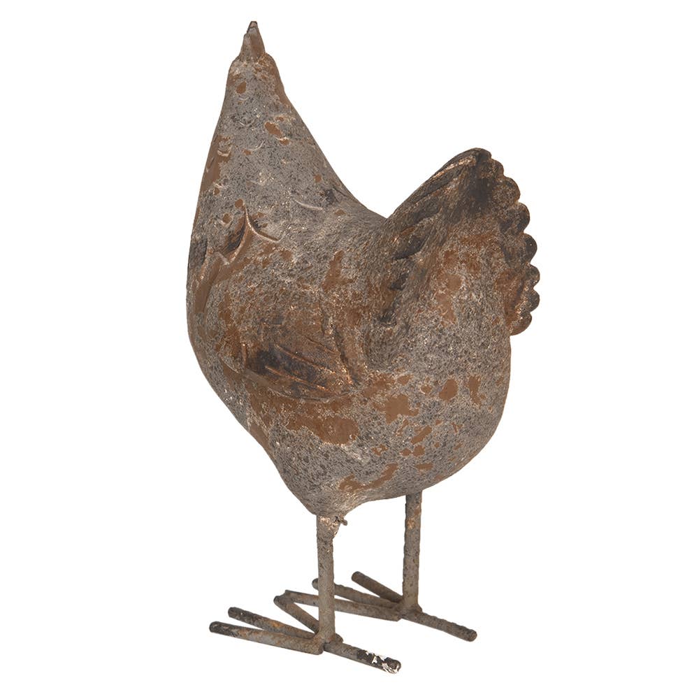 Figur Huhn 13x9x20 cm Grau Polyresin Wohnaccessoires