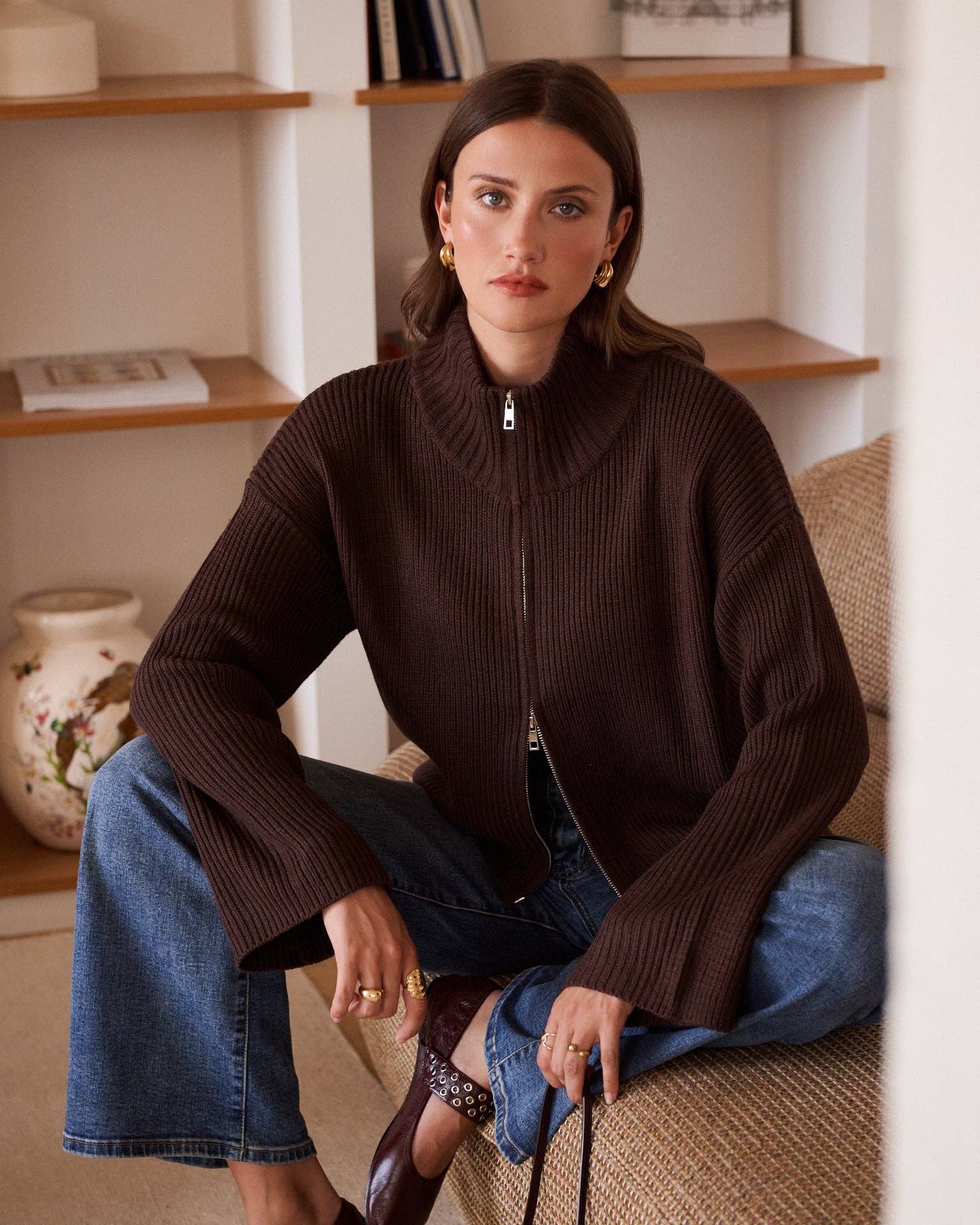 Strickjacke mit Reißverschluss Andy