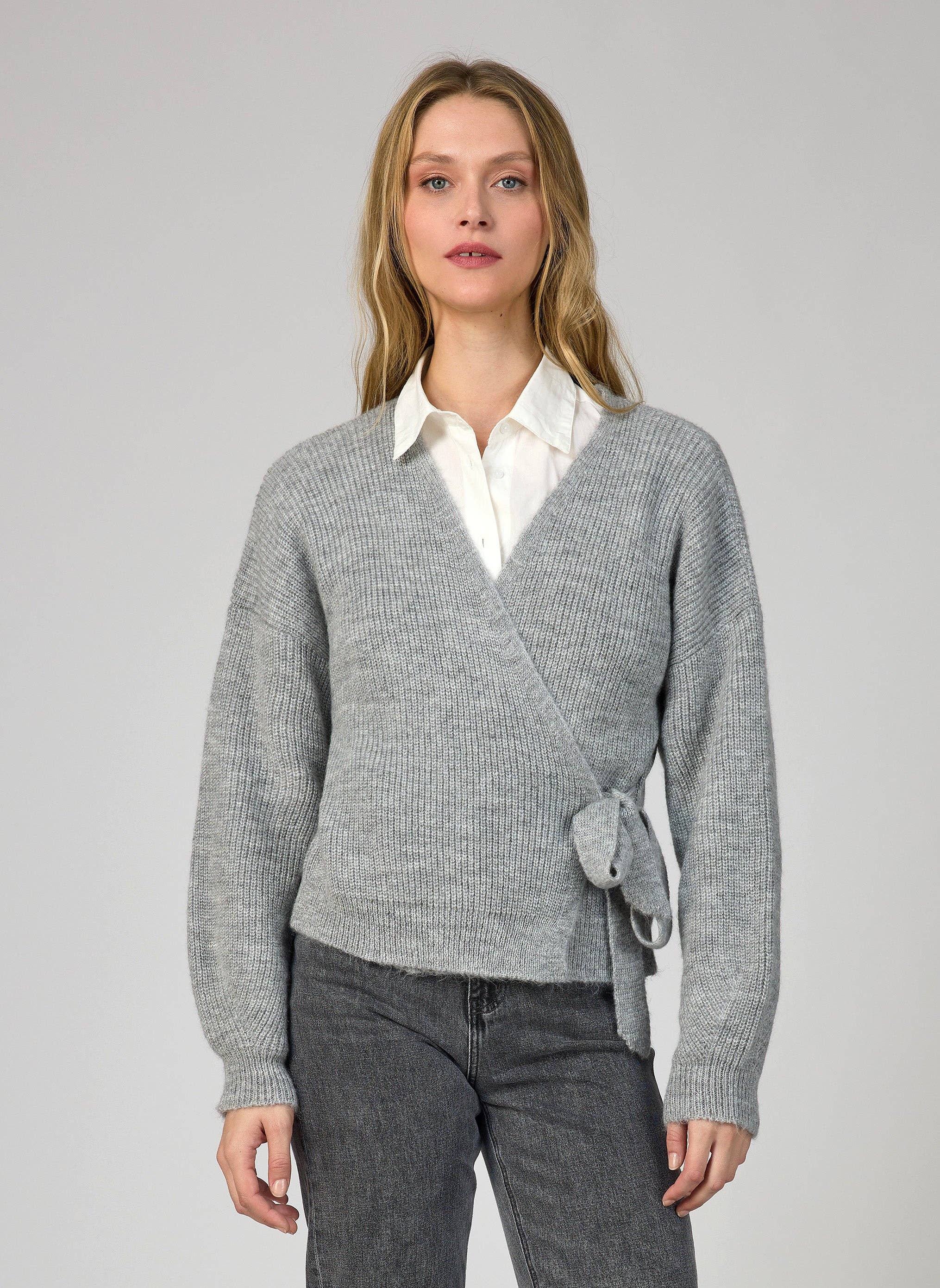CARDIGAN LENINONA grau meliert