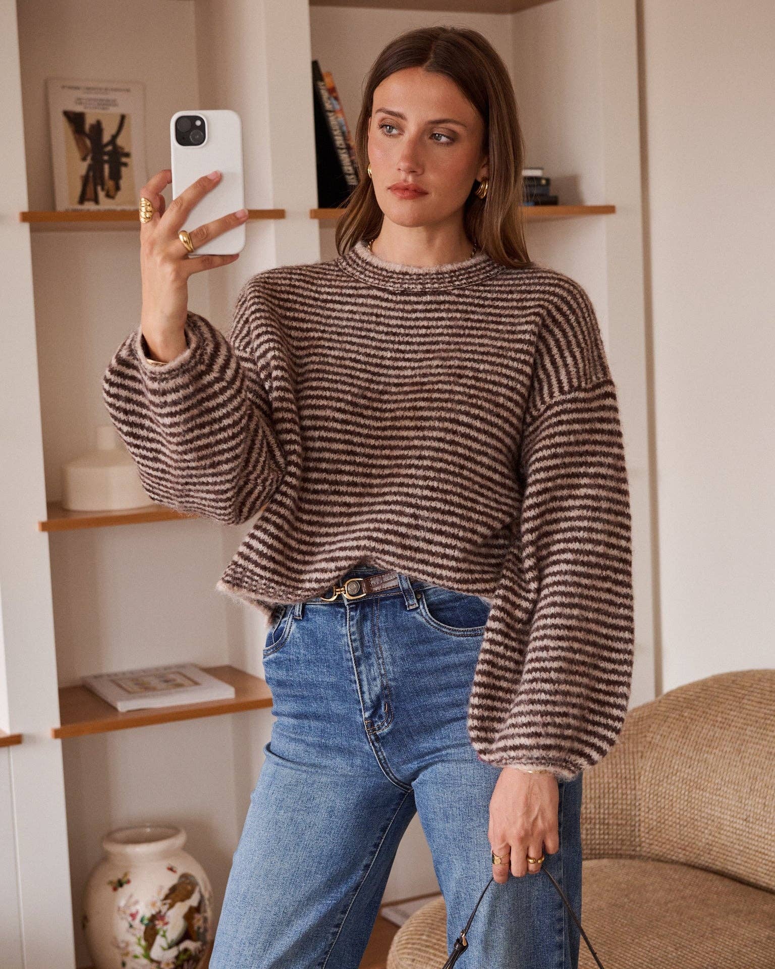 Strickpullover gestreift