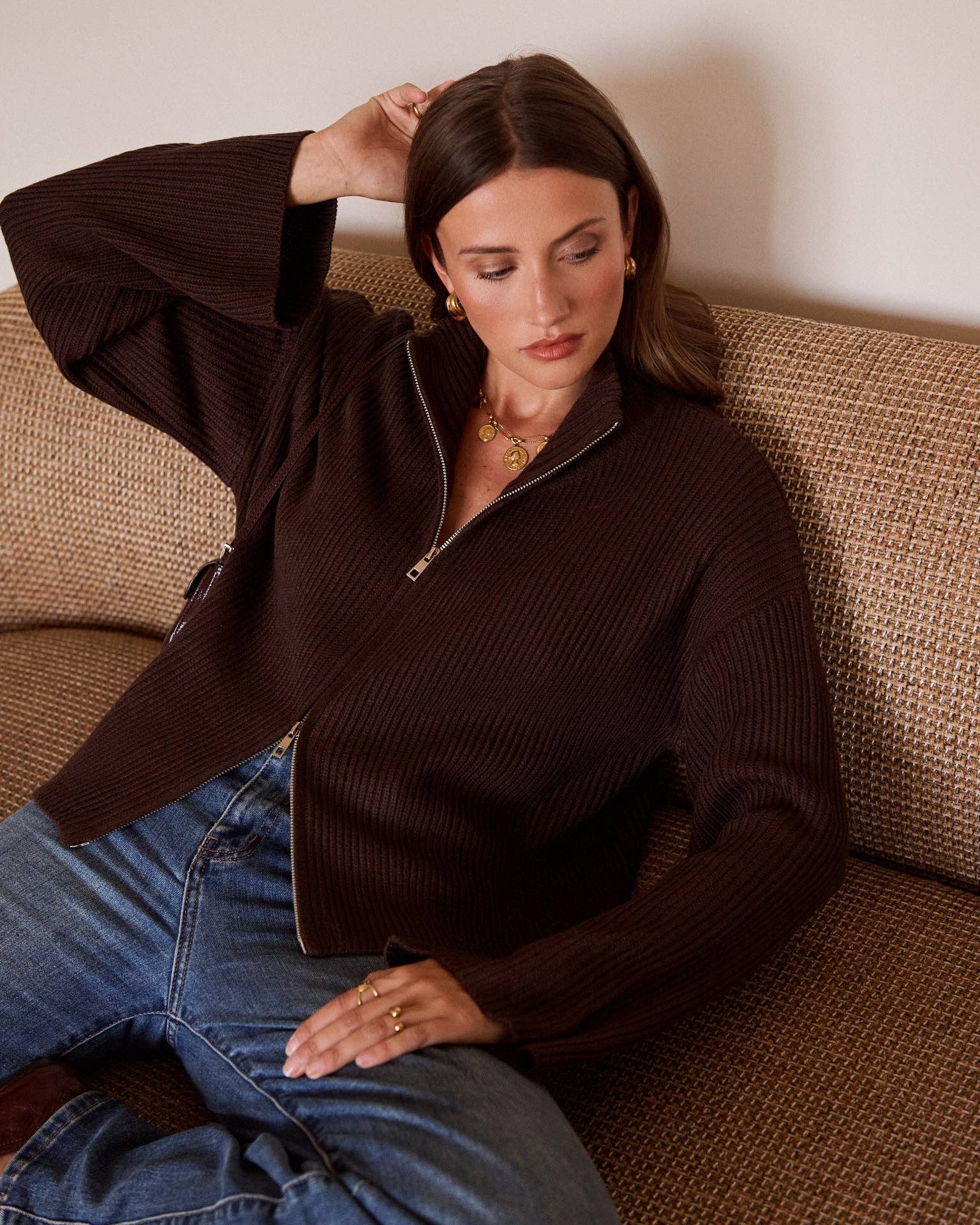 Strickjacke mit Reißverschluss Andy