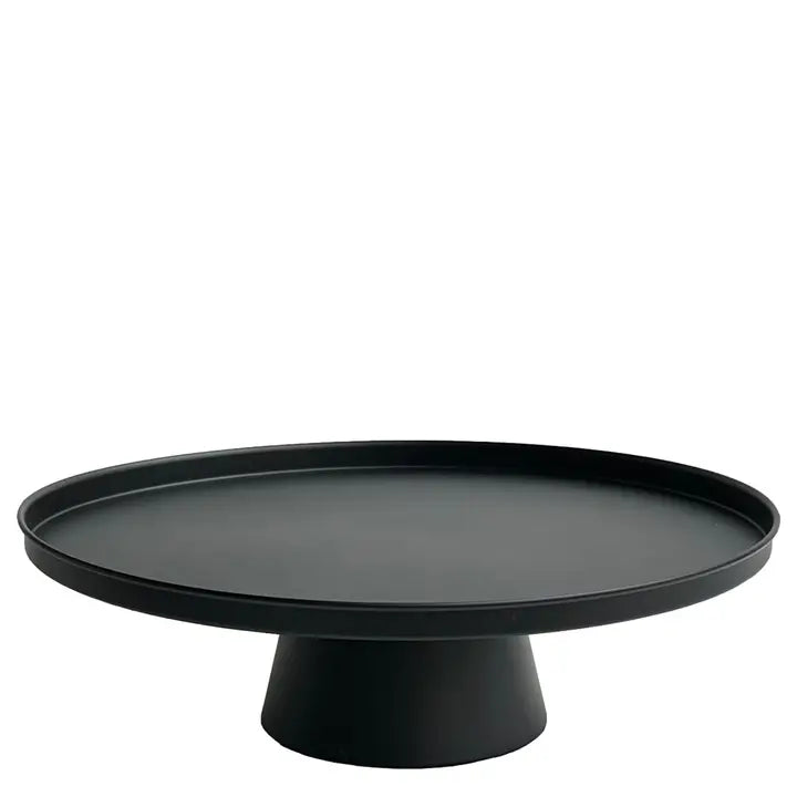Metall Tablett Elias Auf Fuß, D50cm, H15cm, Schwarz