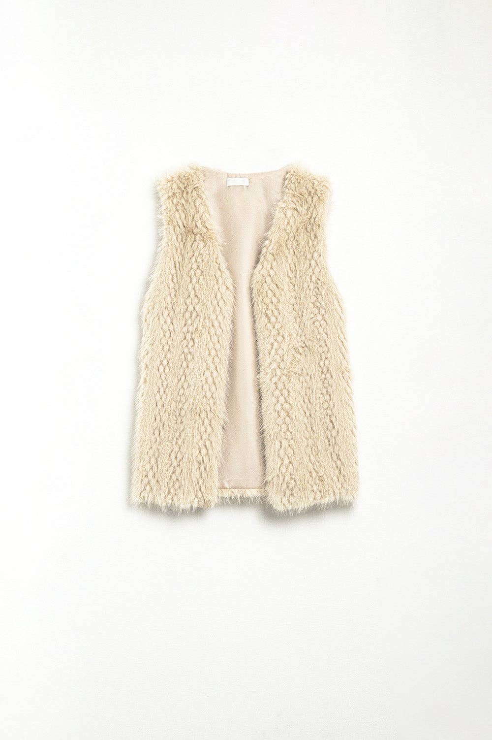 Weste in Beige aus feinem Fell