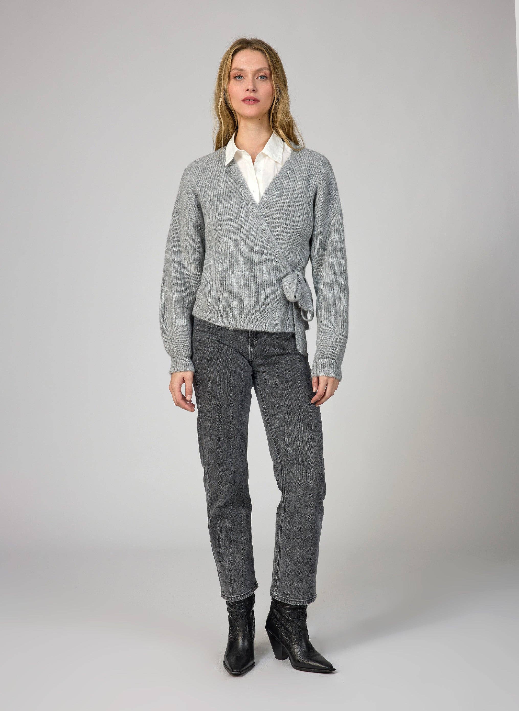 CARDIGAN LENINONA grau meliert