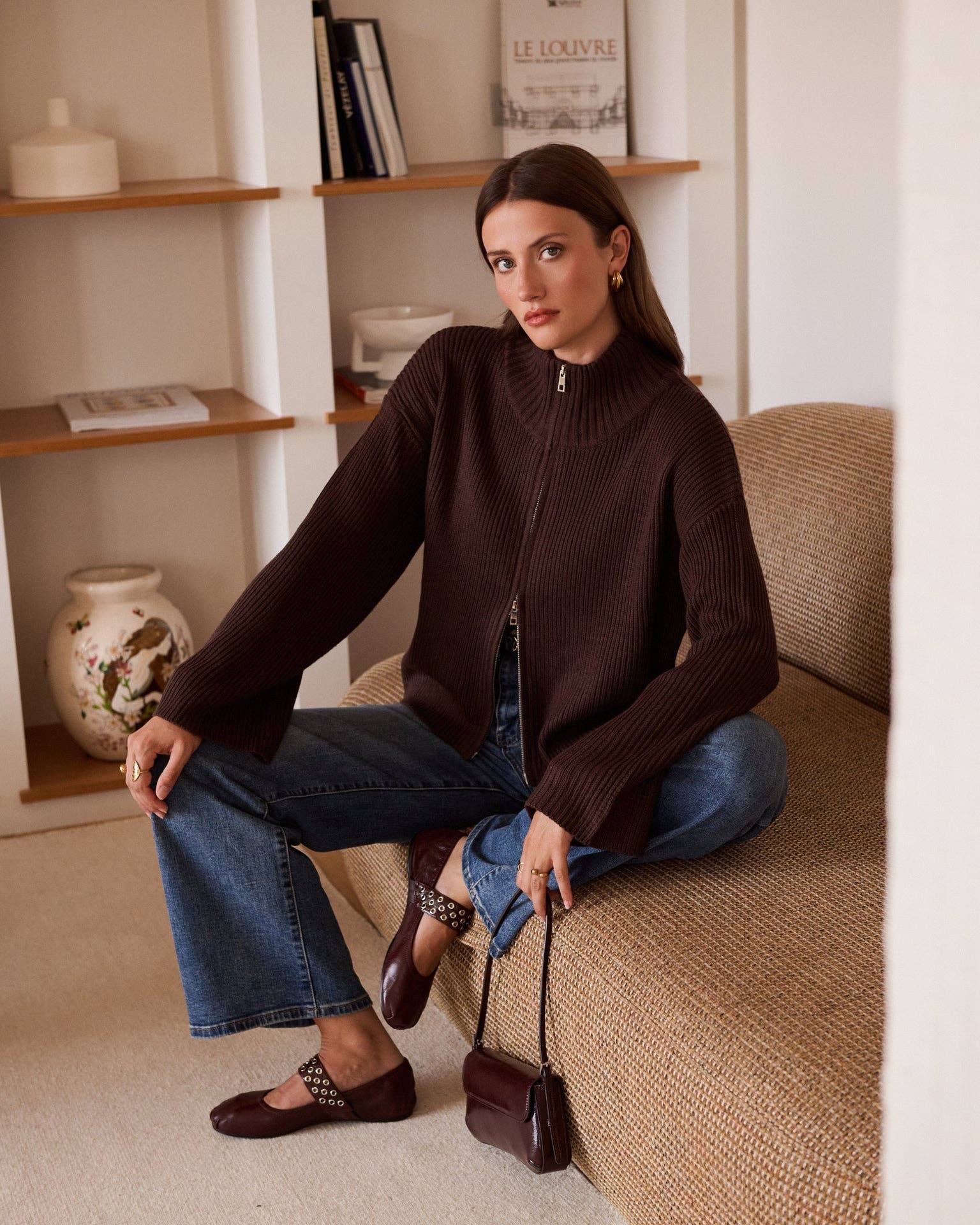 Strickjacke mit Reißverschluss Andy