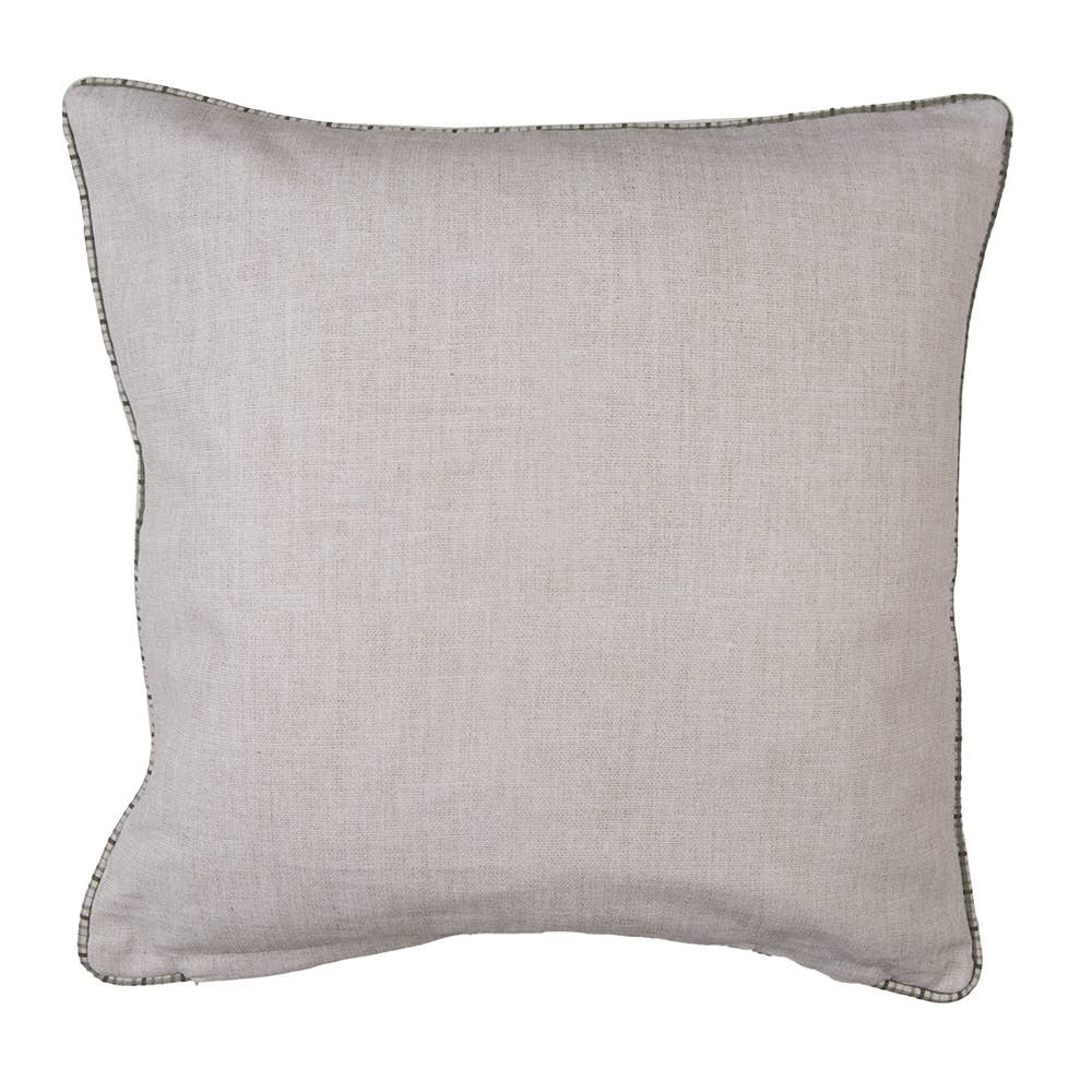 Kissenbezug 40x40 cm Beige Grün Baumwolle Kiefern.