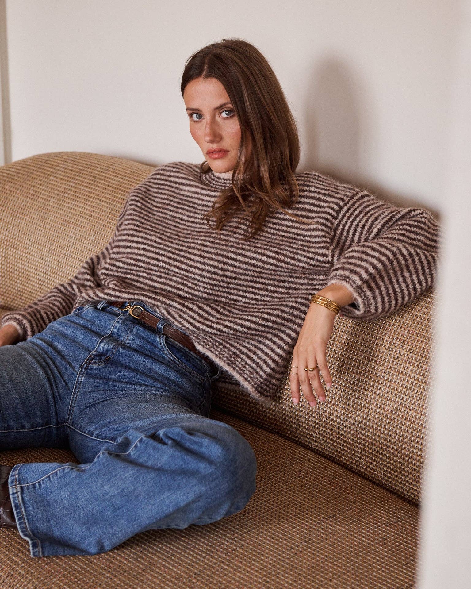 Strickpullover gestreift