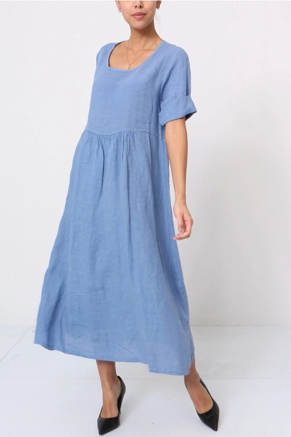 Langes Kleid aus 100 % Leinen REF.7148: