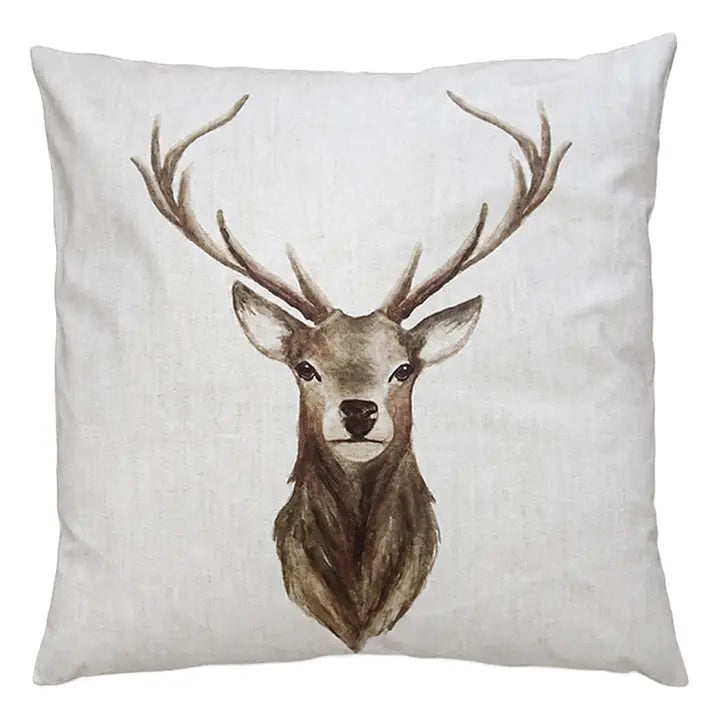Kissenbezug 45x45 cm  Hirschkissen aus Polyester beige mit Inlay