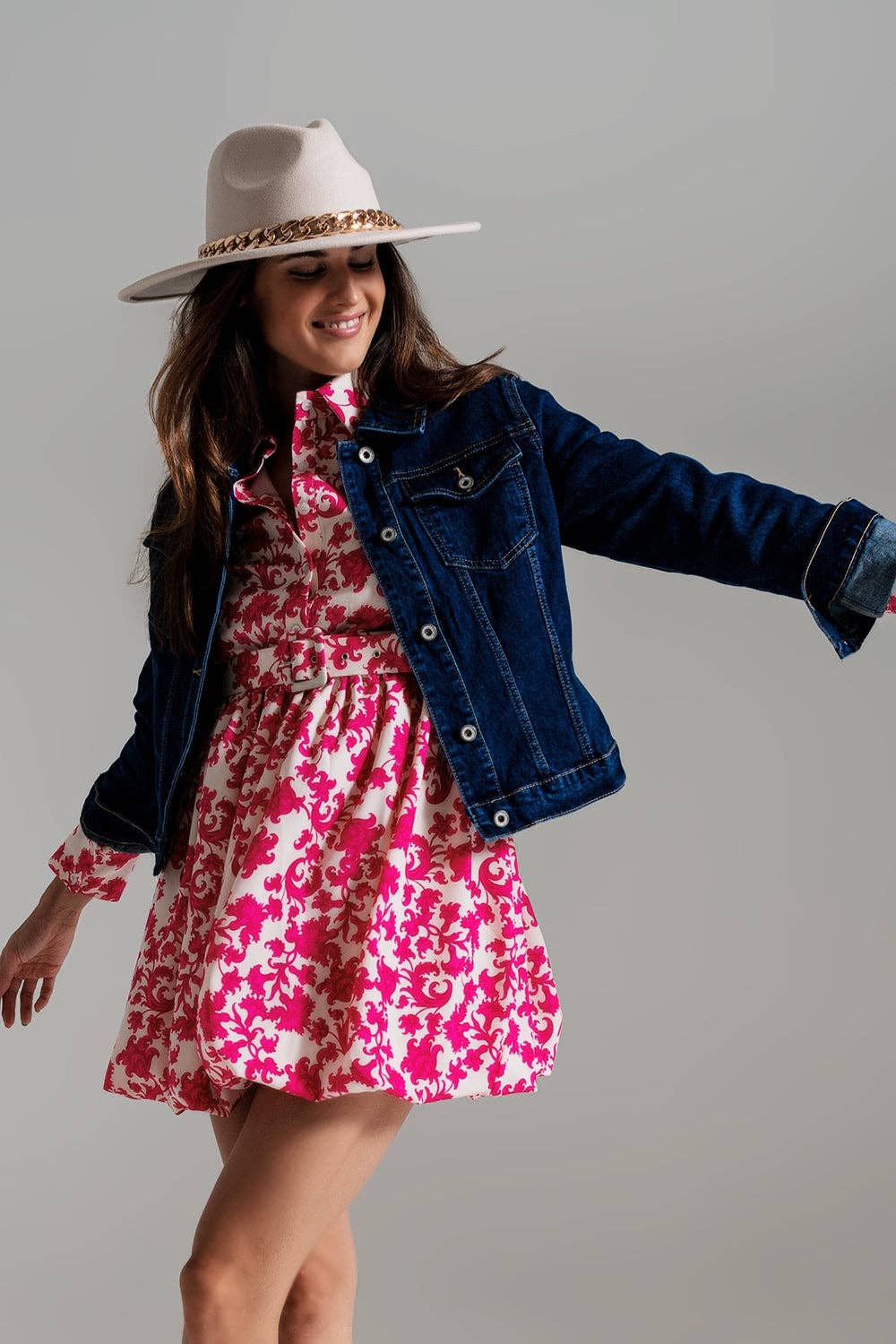 Basic-Stretch-Denimjacke in dunkler Waschung