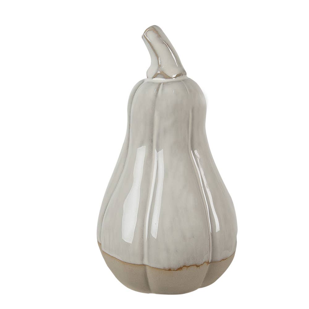 Clayre & Eef Dekorationskürbis aus Porzellan, 18 cm, Beige