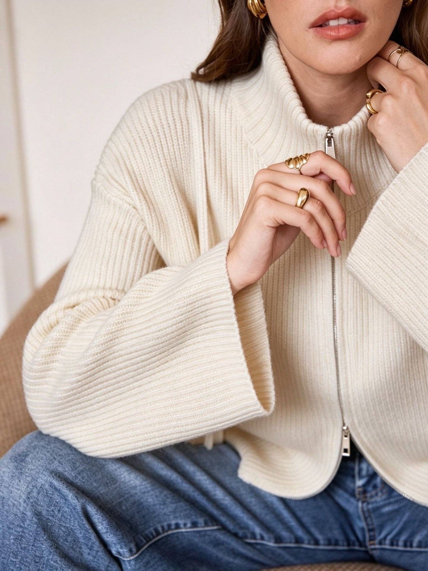 Strickjacke mit Reißverschluss Andy
