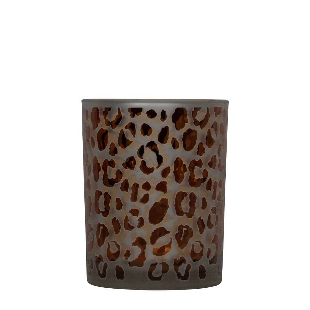 Windlicht mit Leoparden-Punktmuster, mittel, 10 cm