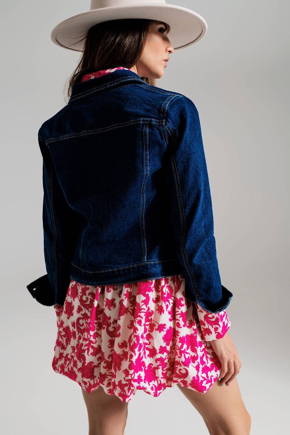 Basic-Stretch-Denimjacke in dunkler Waschung