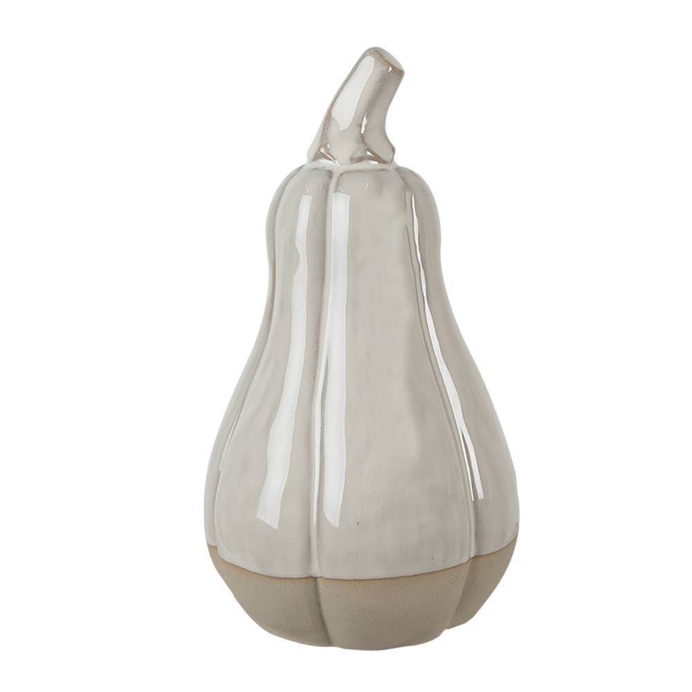 Clayre & Eef Dekorationskürbis aus Porzellan, 18 cm, Beige
