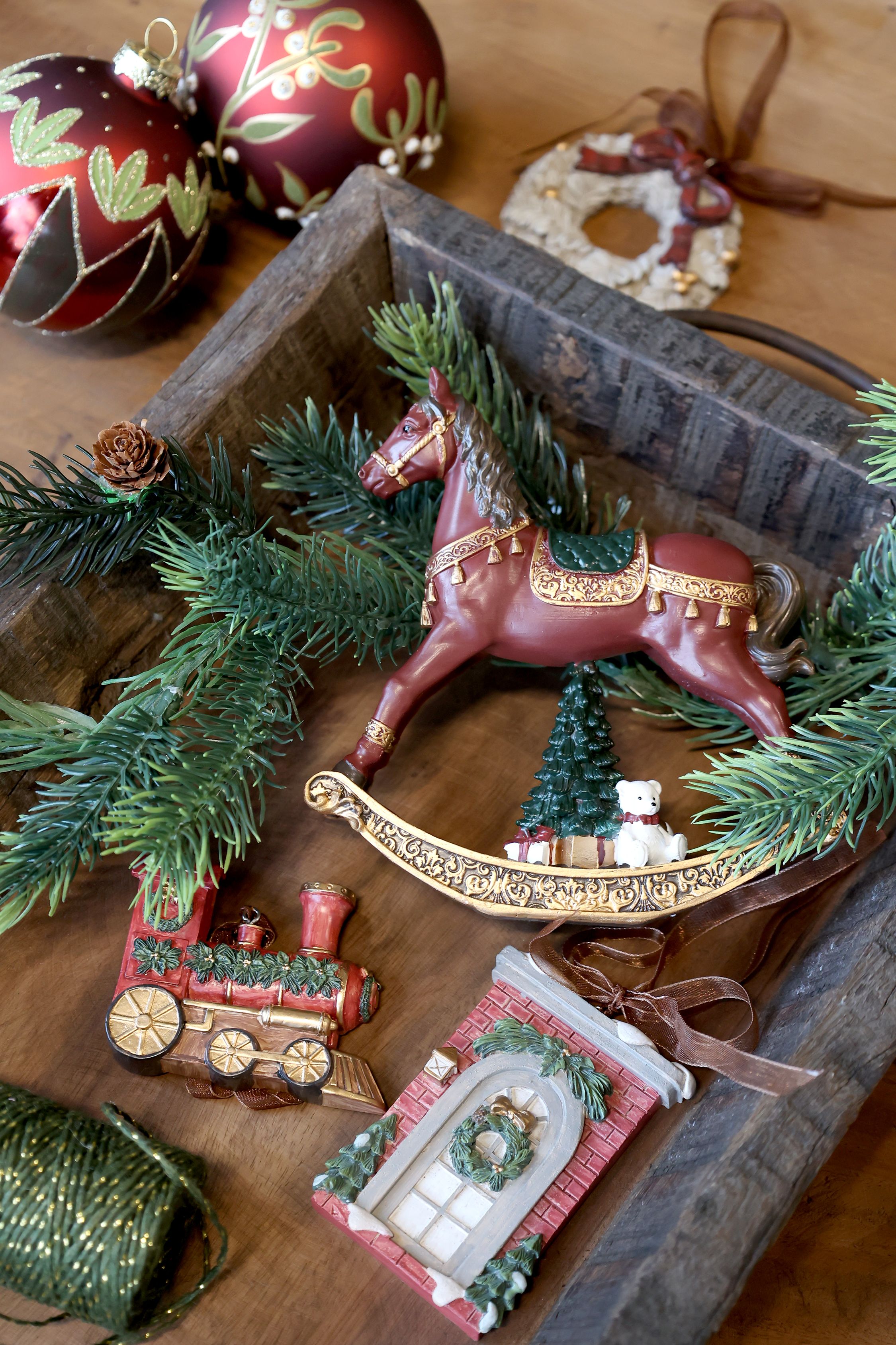 Noël Aufhang Set von 3 Chick Antique