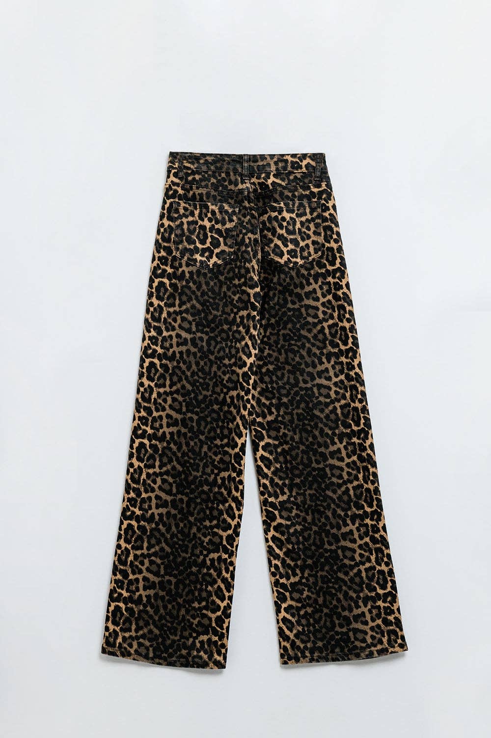 Leopardenmuster-Jeans mit geradem Bein