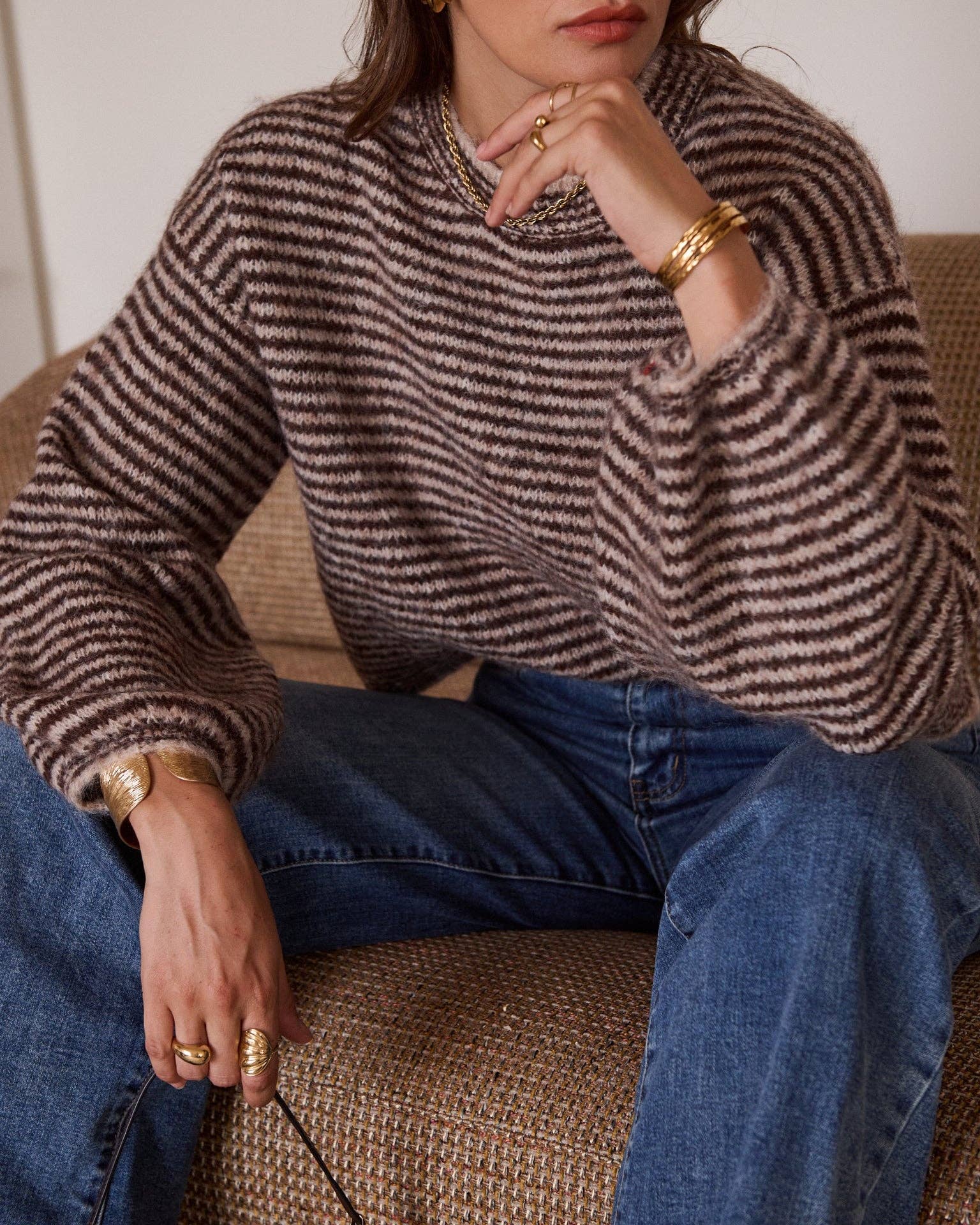 Strickpullover gestreift