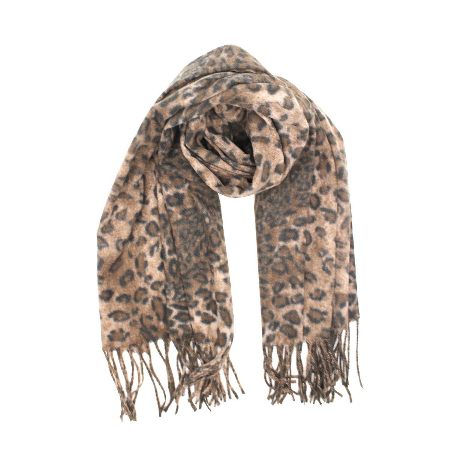 Leopardschal mit Fransen