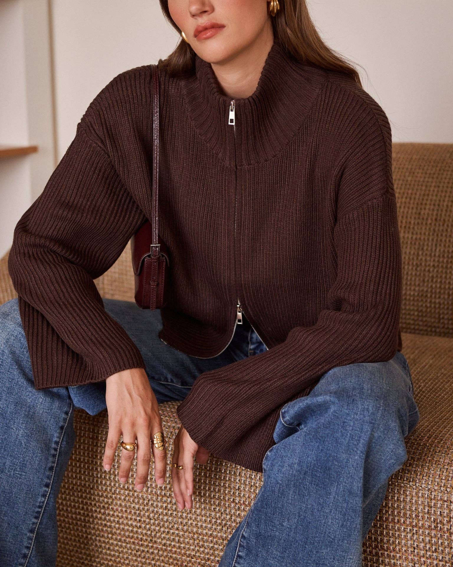 Strickjacke mit Reißverschluss Andy