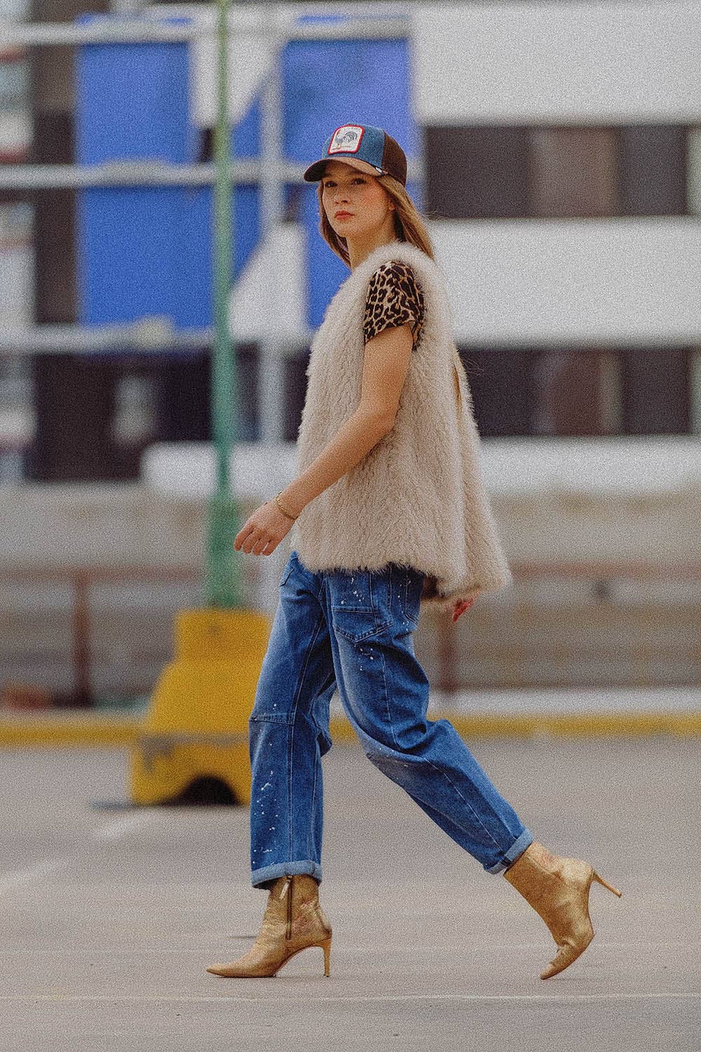 Weste in Beige aus feinem Fell