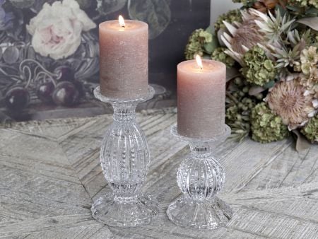 Kerzenständer m. Perlkante von Chic Antique