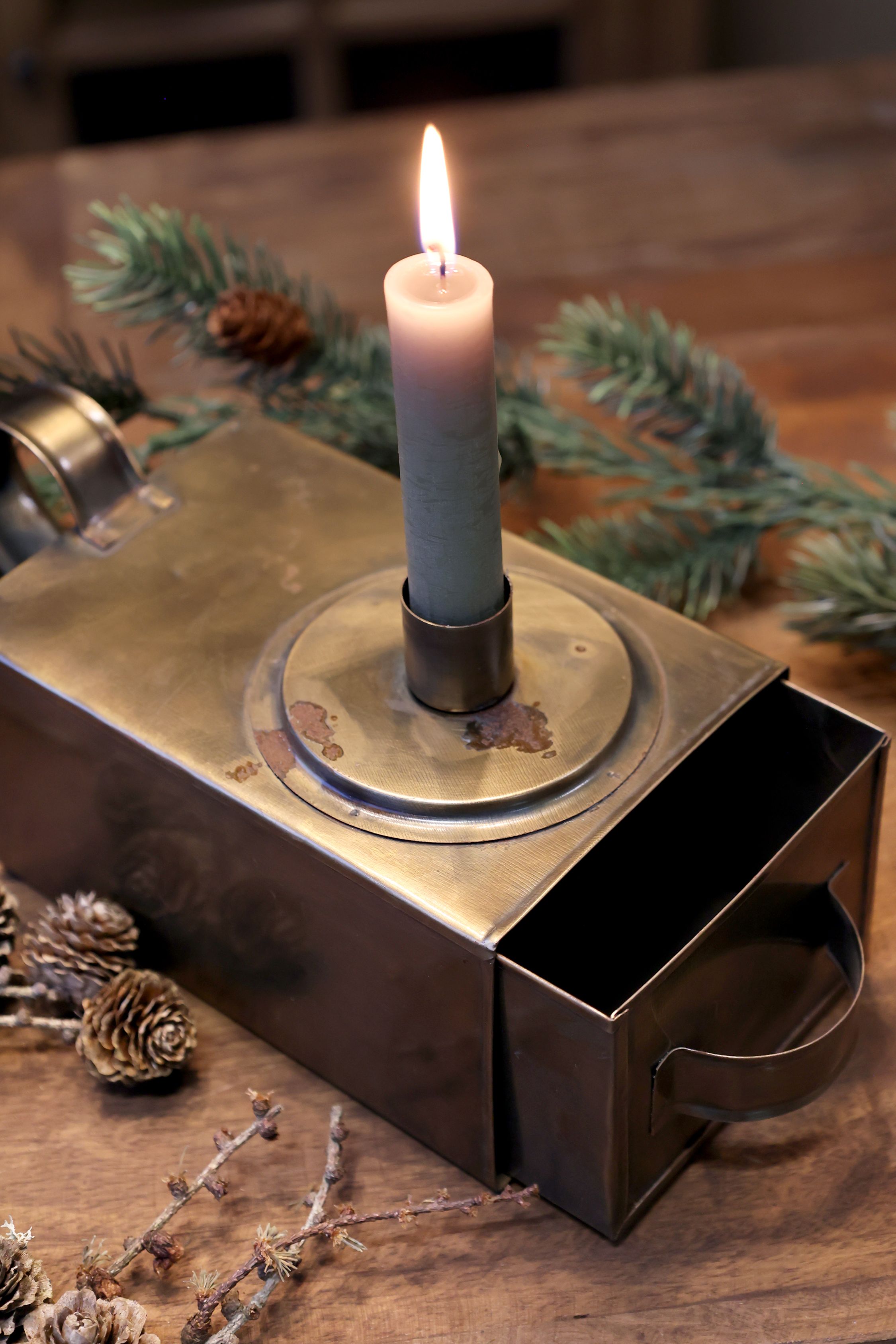 Box mit Schublade und Kerzenhalter Chic Antique