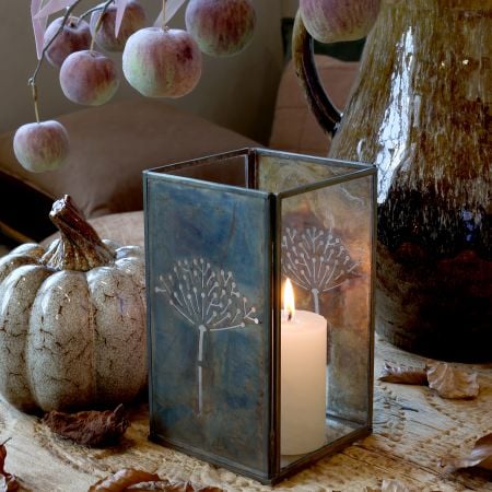 Windlicht  mit Blattmuster Chic Antique