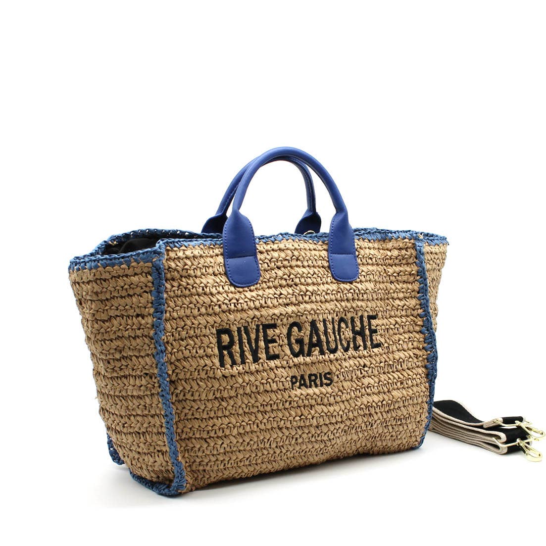 CROCHET RIVE GAUCHE zweifarbige gewebte Tragetasche