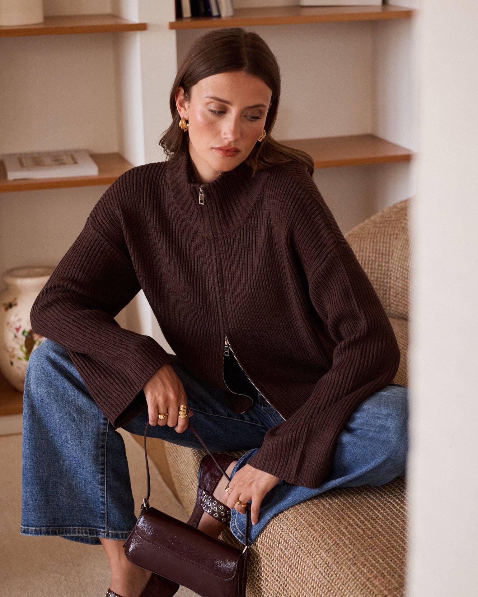 Strickjacke mit Reißverschluss Andy