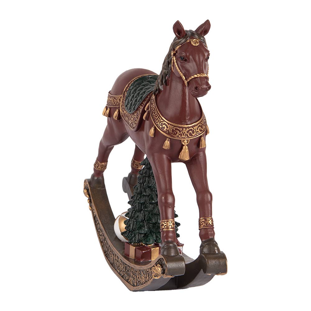 Weihnachtsdekoration Figur Schaukelpferd rotbraun 18x5x19