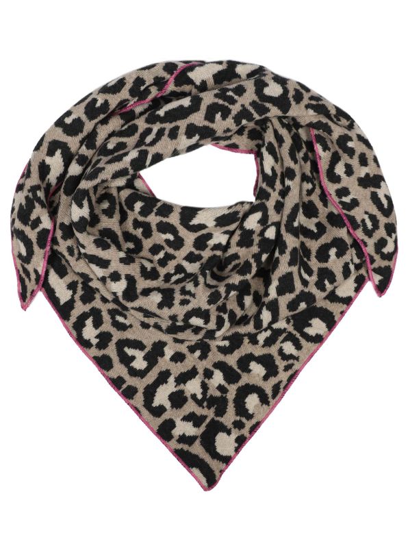 Dreieckstuch The Leopard & Winter beige Zwillingsherz