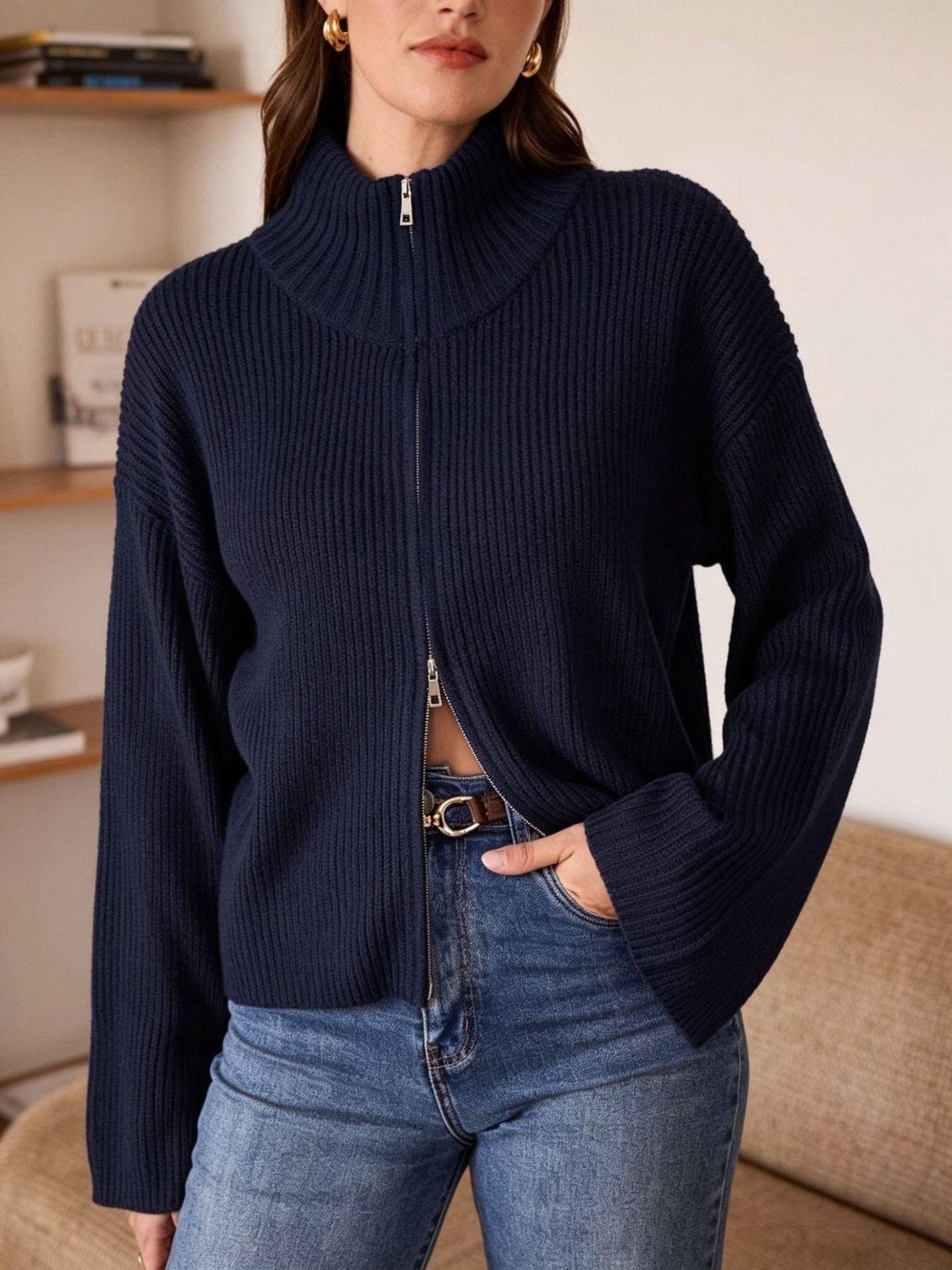 Strickjacke mit Reißverschluss Andy