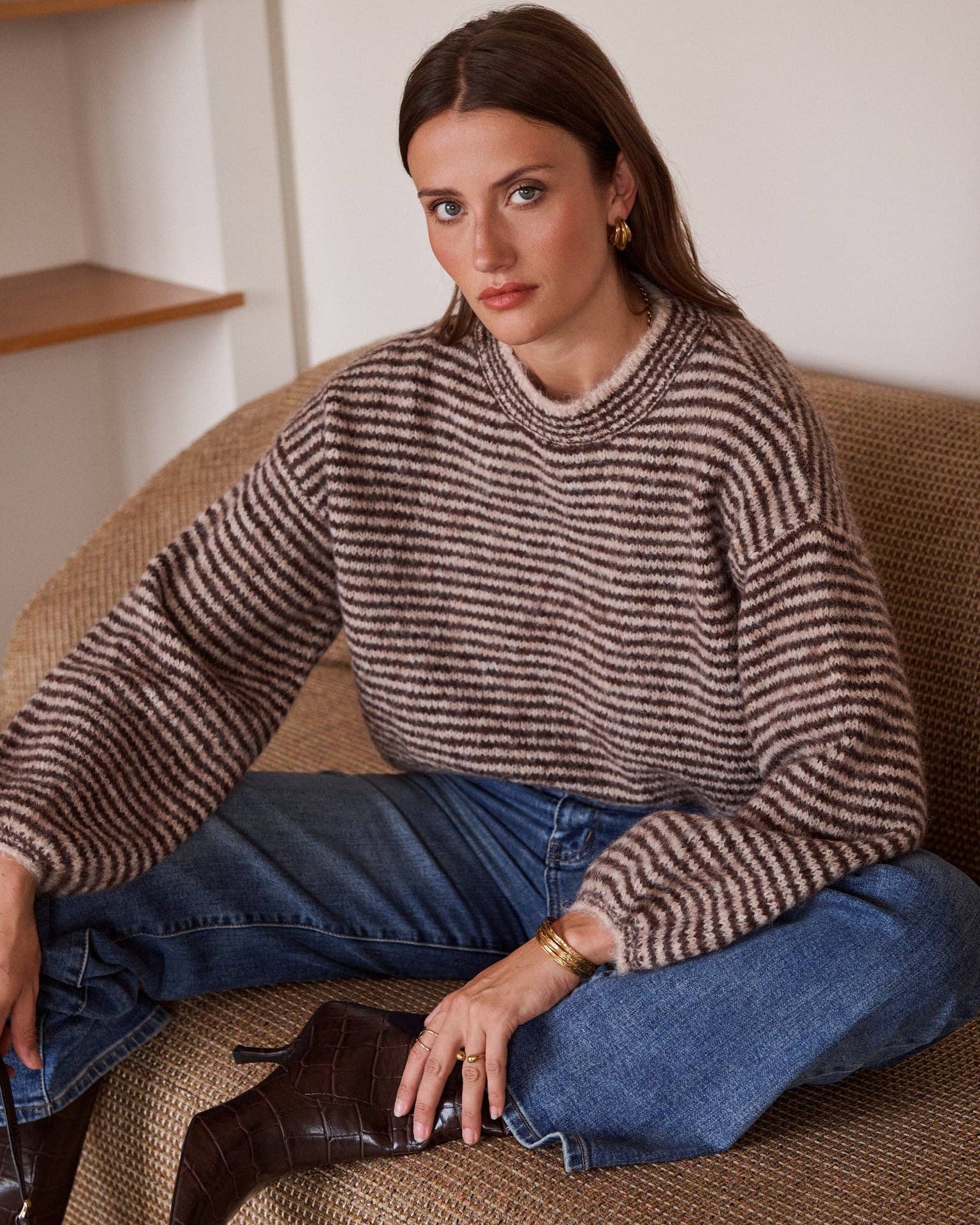 Strickpullover gestreift