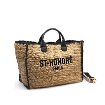 CROCHET St-Honore zweifarbige gewebte Tragetasche