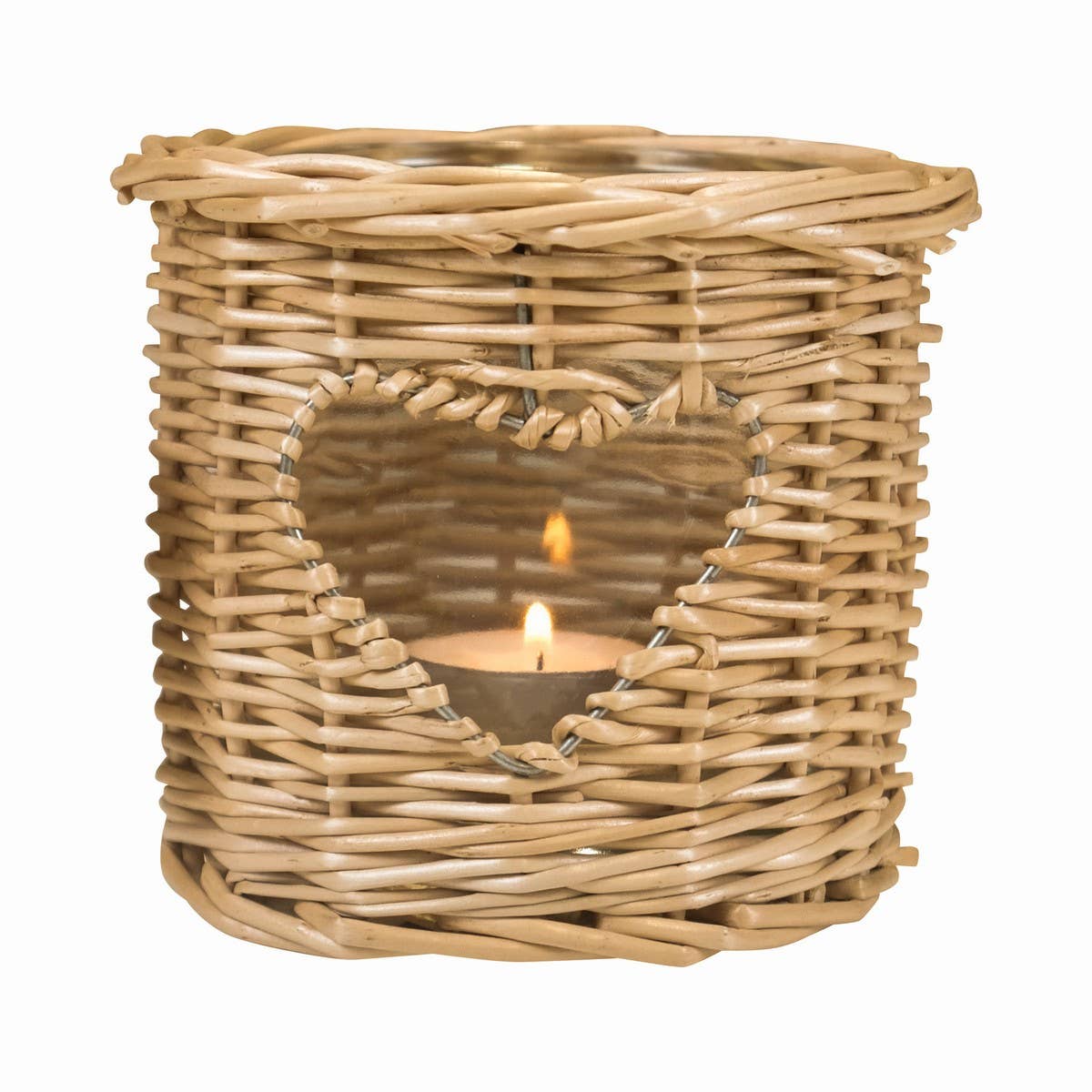 Rattan Windlicht Herz 12cm