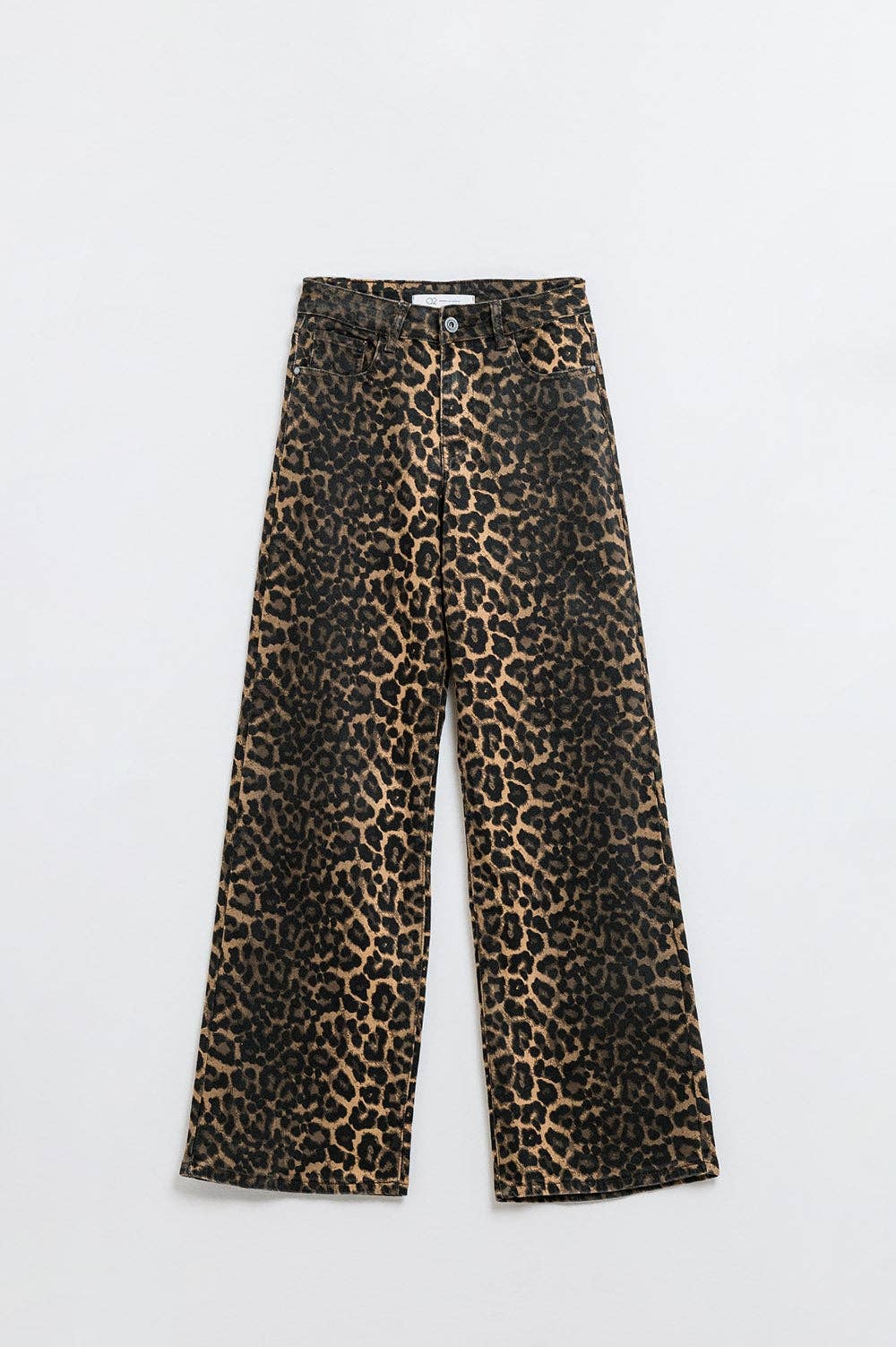 Leopardenmuster-Jeans mit geradem Bein