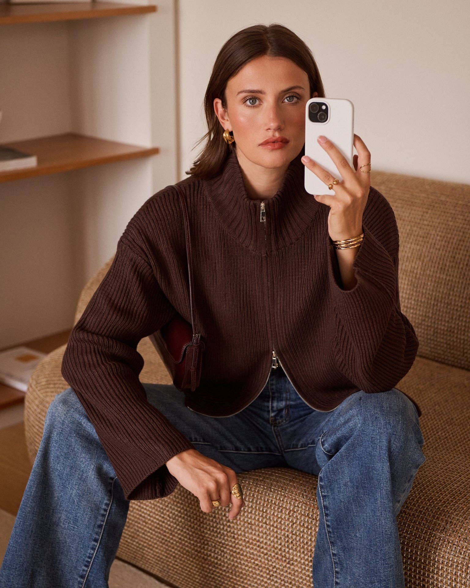 Strickjacke mit Reißverschluss Andy