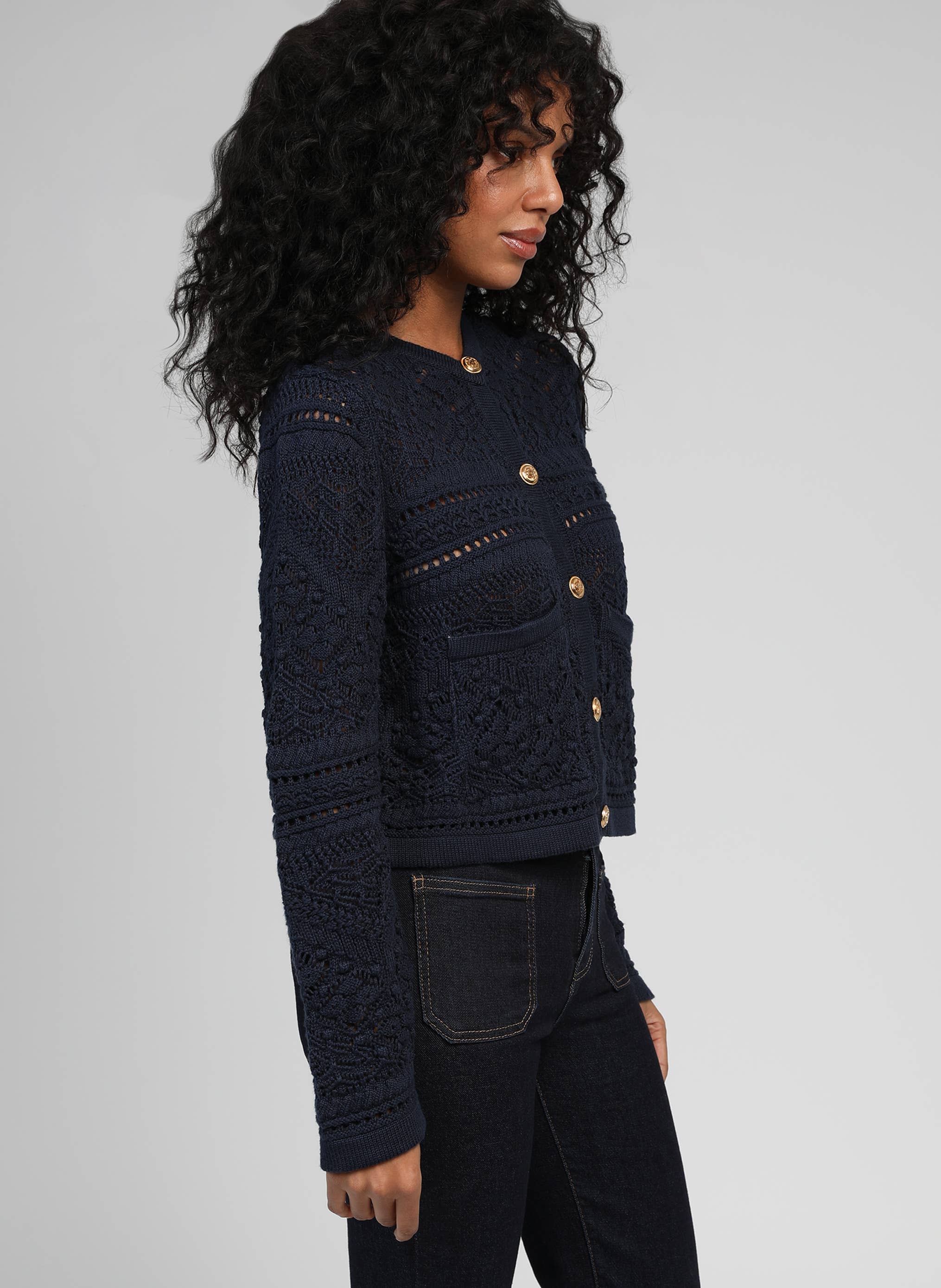 Cardigan VEFITI marineblau Strickjacke