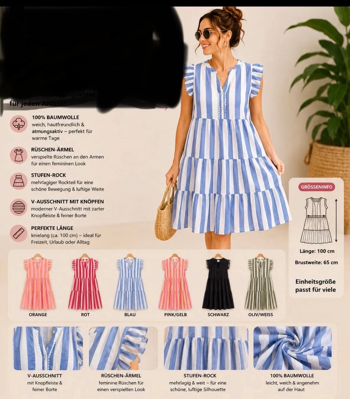 Tolles Kleid gestreift