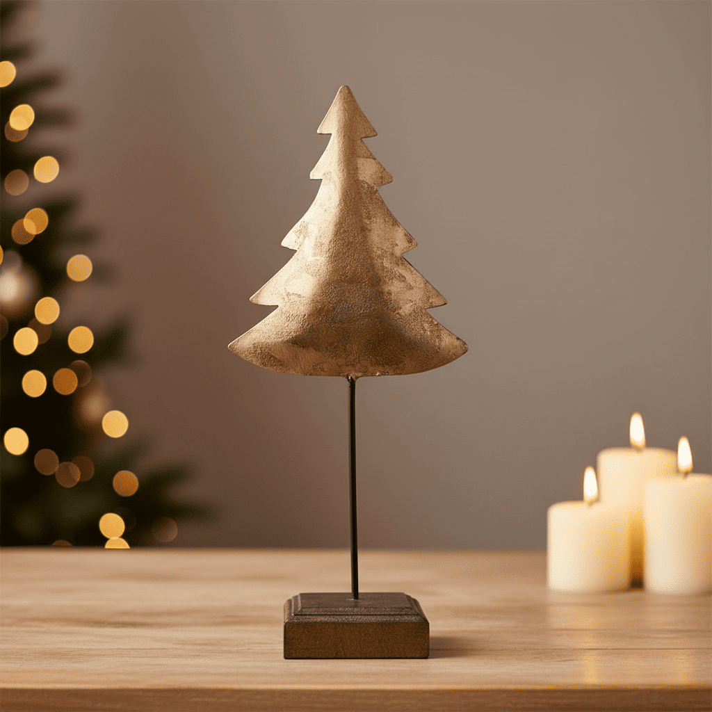 Stehender Weihnachtsbaum gold