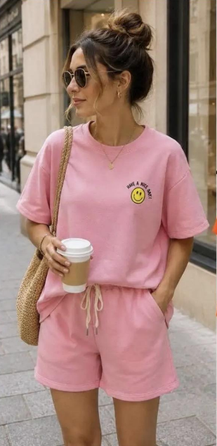T-shirt und Shorts smiley Set