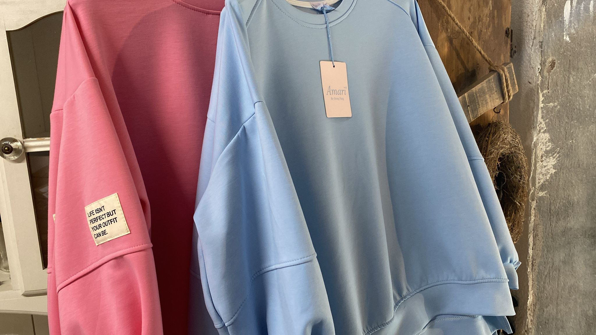 Butterstoff Langarm shirt mit Button life isnt perfekt