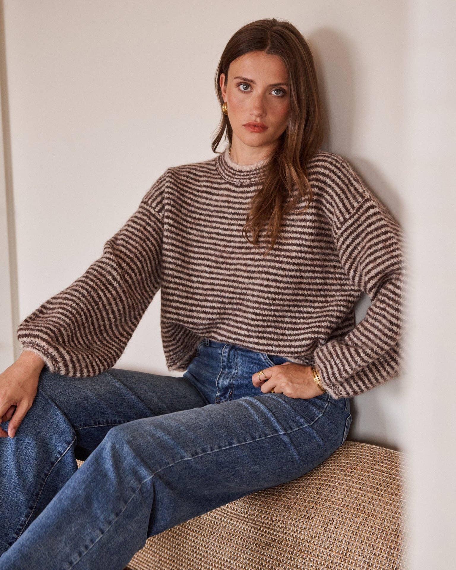 Strickpullover gestreift