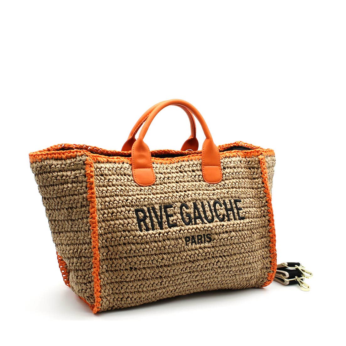 CROCHET RIVE GAUCHE zweifarbige gewebte Tragetasche