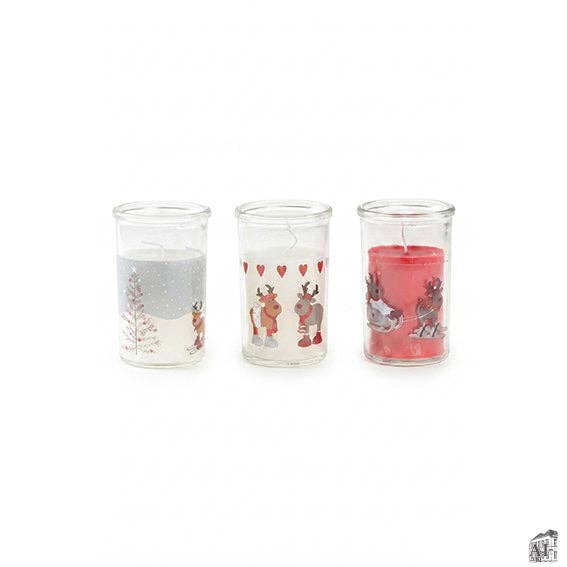 3er Set Kerze im Glas