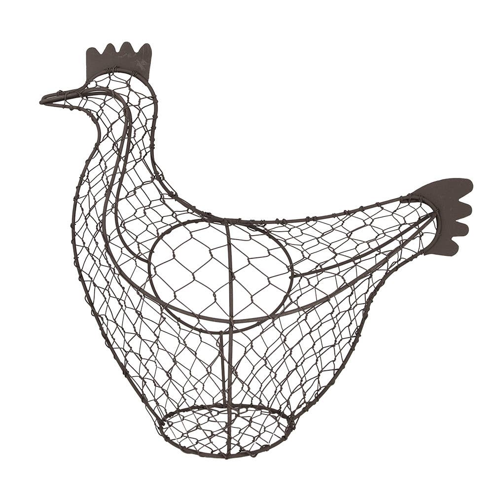 Eierkorb Huhn 25 cm Braune Küchenkörbe aus Eisen