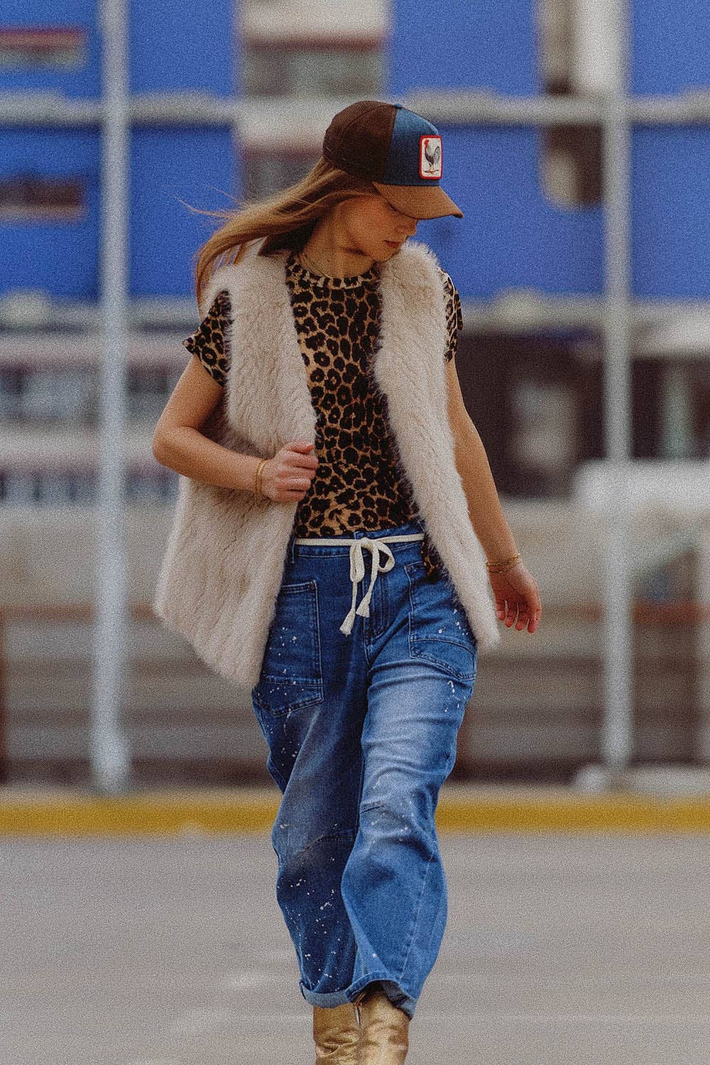 Weste in Beige aus feinem Fell