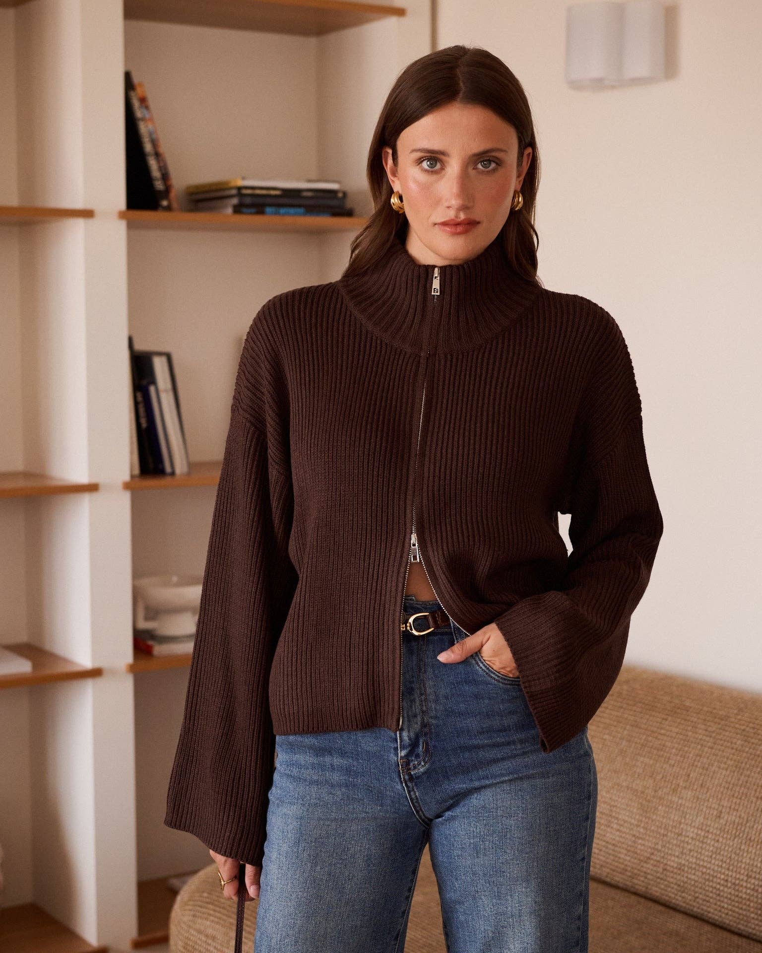 Strickjacke mit Reißverschluss Andy