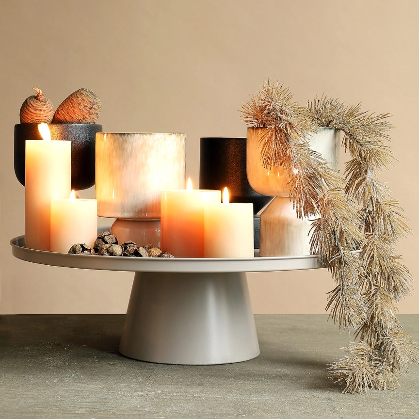 Metall Tablett Elias Auf Füß, D35cm, H10cm, Weiß